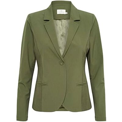 10550160 Kaffe damski marynarka single breasted Notch lapel slim fit hip długość, zielony, 30 10550160 Kaffe damski marynarka single breasted Notch lapel slim fit hip długość, zielony, 30