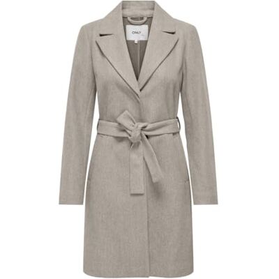 ONLY Damski płaszcz ONLNANCY Life Belted Coat CC OTW, Simply Taupe/Szczegóły: melanż, L, Simply Taupe/Szczegóły: melanż, L ONLY Damski płaszcz ONLNANCY Life Belted Coat CC OTW, Simply Taupe/Szczegóły: melanż, L, Simply Taupe/Szczegóły: melanż, L