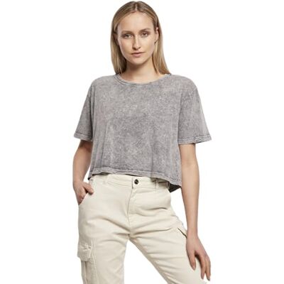BY054-01260-0051 KiarenzaFD Build Your Brand Build Your Brand Ladies Acid Washed Cropped Tee Koszulka z krótkim rękawem T-Shirt, Czarny szary, S BY054-01260-0051 KiarenzaFD Build Your Brand Build Your Brand Ladies Acid Washed Cropped Tee Koszulka z krótkim rękawem T-Shirt, Czarny szary, S
