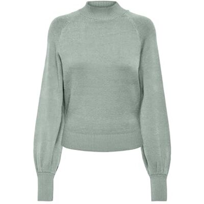 15324430 ONLY Onlfrida Life Ls Highneck Cc KNT damski sweter z dzianiny, Aqua Gray, L 15324430 ONLY Onlfrida Life Ls Highneck Cc KNT damski sweter z dzianiny, Aqua Gray, L