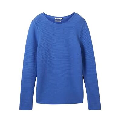 1016350 TOM TAILOR Damski sweter z dzianiny z bawełny ekologicznej, 10619 Preppy Jean Blue, S 1016350 TOM TAILOR Damski sweter z dzianiny z bawełny ekologicznej, 10619 Preppy Jean Blue, S