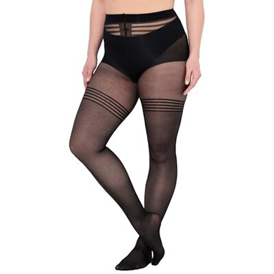 837854 Ulla Popken Damskie duże rozmiary plus size rajstopy o wyglądzie za kolano 837854 Ulla Popken Damskie duże rozmiary plus size rajstopy o wyglądzie za kolano