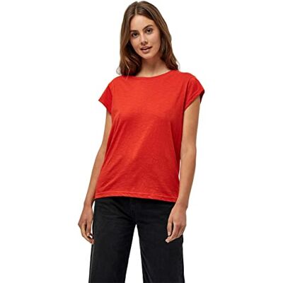 MI3506 Minus Leti T-shirt damski czarny t-shirt damski Basic T-shirt damski z krótkim rękawem z okrągłym dekoltem elegancka koszulka damska z krótkimi rękawami wiosenna bluzka damska, 6019 Lipstick MI3506 Minus Leti T-shirt damski czarny t-shirt damski Basic T-shirt damski z krótkim rękawem z okrągłym dekoltem elegancka koszulka damska z krótkimi rękawami wiosenna bluzka damska, 6019 Lipstick