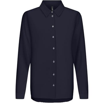 15329601 ONLALMA Life Poly L/S Plisse Shirt SOLID, Night Sky, S 15329601 ONLALMA Life Poly L/S Plisse Shirt SOLID, Night Sky, S