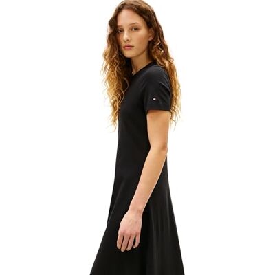 WW0WW50825BDSXXS Tommy Hilfiger Damska sukienka midi Interlock F&F WW0WW50825, czarna, XXS WW0WW50825BDSXXS Tommy Hilfiger Damska sukienka midi Interlock F&F WW0WW50825, czarna, XXS