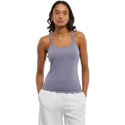 TB7806 Urban Classics Damski tank top damski, sportowy top z ramiączkami i detalami na plecach, do jogi, rozmiary XS-XL, szary niebieski (Grey Blue), L TB7806 Urban Classics Damski tank top damski, sportowy top z ramiączkami i detalami na plecach, do jogi, rozmiary XS-XL, szary niebieski (Grey Blue), L