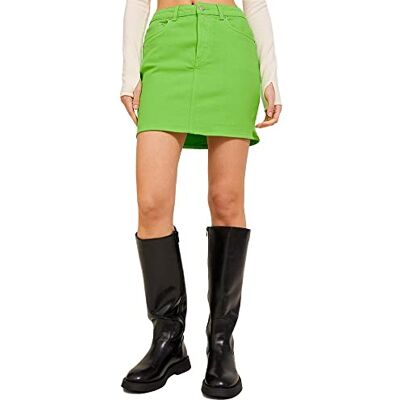 12224963 JACK & JONES Jjxx Jxhazel Skirt AKM Color Ln Rock damskie, zielony (Green Flash), L 12224963 JACK & JONES Jjxx Jxhazel Skirt AKM Color Ln Rock damskie, zielony (Green Flash), L