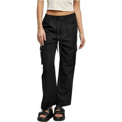 TB6041-00007-0037 Urban Classics Damskie spodnie cargo Vicose Straight Leg, czarny, 3XL TB6041-00007-0037 Urban Classics Damskie spodnie cargo Vicose Straight Leg, czarny, 3XL