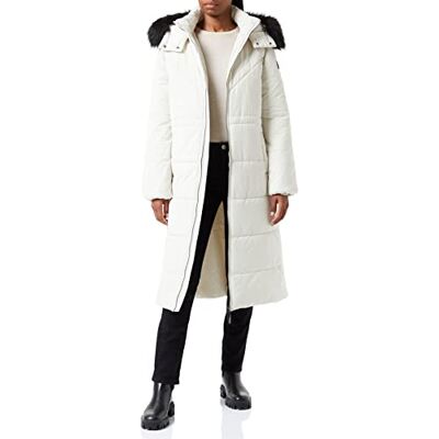 YA1106026W-124301 Mexx Damska kurtka Midi Length Hooded Padded Jacket with Fake Fur Collar Parka, écru, L YA1106026W-124301 Mexx Damska kurtka Midi Length Hooded Padded Jacket with Fake Fur Collar Parka, écru, L