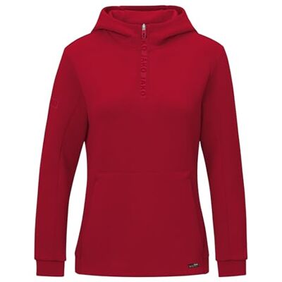 6745 JAKO Damska bluza z kapturem z zamkiem błyskawicznym Pro Casual, czerwona chili, 38 6745 JAKO Damska bluza z kapturem z zamkiem błyskawicznym Pro Casual, czerwona chili, 38