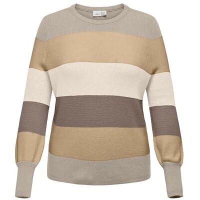 15306802-4463807 ONLY Carmakoma Carnew Daria L/S Stripe Sweter KNT, szary (Feather Gray), XL 15306802-4463807 ONLY Carmakoma Carnew Daria L/S Stripe Sweter KNT, szary (Feather Gray), XL