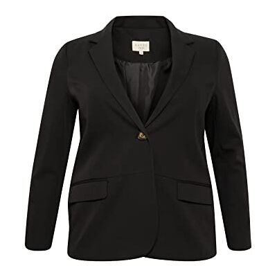 10580933 Cream Kaffe Curve Damski Plus Size Blazer Klasyczny Długi Rękaw Kurtka damska, Czarny, 46 10580933 Cream Kaffe Curve Damski Plus Size Blazer Klasyczny Długi Rękaw Kurtka damska, Czarny, 46