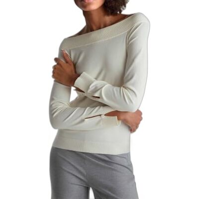 1W2AD10E0 United Colors of Benetton sweter damski, Kolor biały, L 1W2AD10E0 United Colors of Benetton sweter damski, Kolor biały, L
