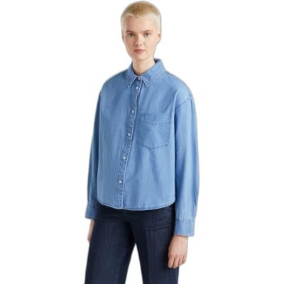 5DHJDQ07U United Colors of Benetton Koszula, Niebieska, S 5DHJDQ07U United Colors of Benetton Koszula, Niebieska, S