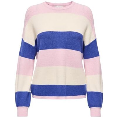 15220044-4941629 ONLY Onlatia L/S Stripe Sweter KNT Noos, jasnoróżowy, XXL 15220044-4941629 ONLY Onlatia L/S Stripe Sweter KNT Noos, jasnoróżowy, XXL
