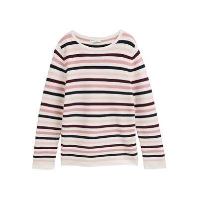 1016350 TOM TAILOR Sweter damski, 38584 Dzianina z różą otomaną, XXS 1016350 TOM TAILOR Sweter damski, 38584 Dzianina z różą otomaną, XXS