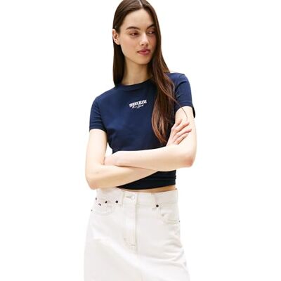 DW0DW20913C1GXL Tommy Jeans Damska koszulka TJW Slim Essential LOGO2 TEE EXT DW0DW20913 S/S T-Shirt, niebieska (Dark Night Navy), XL, Niebieski (Dark Night Navy), XL DW0DW20913C1GXL Tommy Jeans Damska koszulka TJW Slim Essential LOGO2 TEE EXT DW0DW20913 S/S T-Shirt, niebieska (Dark Night Navy), XL, Niebieski (Dark Night Navy), XL