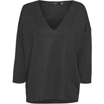 10296890 VERO MODA VMKANVA 3/4 brokat dekolt w serek Top JRS, Czarny/szczegóły: czarny lurex, S 10296890 VERO MODA VMKANVA 3/4 brokat dekolt w serek Top JRS, Czarny/szczegóły: czarny lurex, S