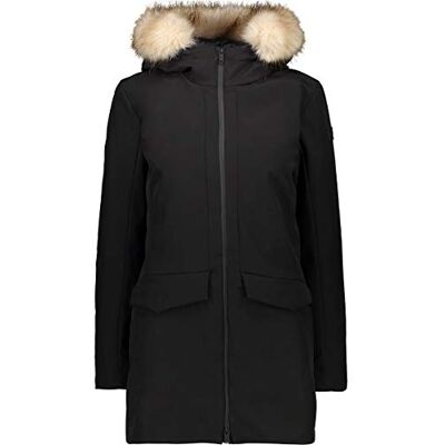30K3766 CMP Damska parka Softshell Con Cappuccio Eco Fur kurtka czarny czarny 42 30K3766 CMP Damska parka Softshell Con Cappuccio Eco Fur kurtka czarny czarny 42