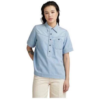 D23449 RAW Utility 1-Pocket koszula, Niebieski (Lt Aged -d013-424), XS D23449 RAW Utility 1-Pocket koszula, Niebieski (Lt Aged -d013-424), XS