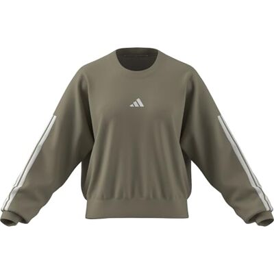 KC5213 adidas dames ESSENTIALS 3-STRIPES FRENCH TERRY SWEATSHIRT, Wonder Cargo/white, M KC5213 adidas dames ESSENTIALS 3-STRIPES FRENCH TERRY SWEATSHIRT, Wonder Cargo/white, M