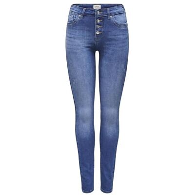 15270935 ONLY Onlblush Mw Fly But EXT DNM dżinsy damskie skinny-fit, niebieski, (XS) W / 32L 15270935 ONLY Onlblush Mw Fly But EXT DNM dżinsy damskie skinny-fit, niebieski, (XS) W / 32L