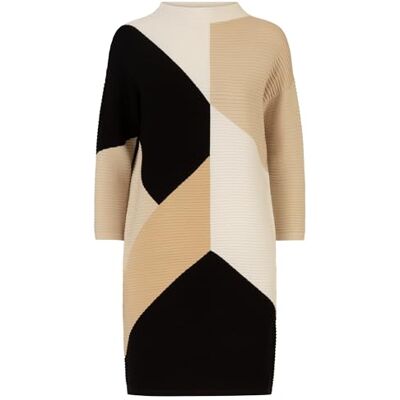 24HW222APA APART sukienka z dzianiny z wszytymi zakładkami na całej długości w stylu Color Blocking, Czarno-wielokolorowy., 34 24HW222APA APART sukienka z dzianiny z wszytymi zakładkami na całej długości w stylu Color Blocking, Czarno-wielokolorowy., 34