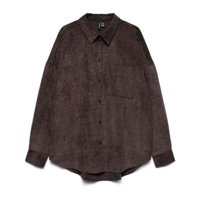 10317194-4836250 Vmsanne Courderoy Ls Shirt WVN Ga Noos, Tort czekoladowy, S 10317194-4836250 Vmsanne Courderoy Ls Shirt WVN Ga Noos, Tort czekoladowy, S