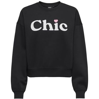 15357681-4917801 ONLY Onlbest L/S Print Crew Neck SWT, czarny, L 15357681-4917801 ONLY Onlbest L/S Print Crew Neck SWT, czarny, L
