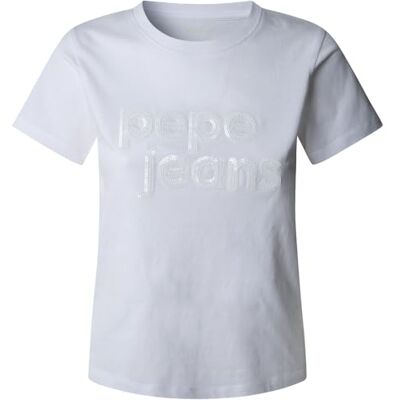 PL506113 Pepe Jeans Koszulka damska Aria, Biały (biały), L PL506113 Pepe Jeans Koszulka damska Aria, Biały (biały), L