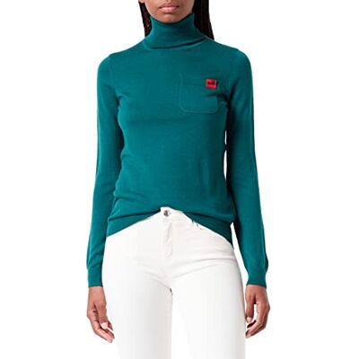 W S D30 10 X 1306 Love Moschino Damski turtleneck with Patch Pocket Top, zielony, 46 W S D30 10 X 1306 Love Moschino Damski turtleneck with Patch Pocket Top, zielony, 46
