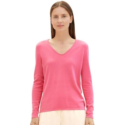 1012976 TOM TAILOR Damski sweter z dzianiny Basic , 15799 – Carmine Pink, S 1012976 TOM TAILOR Damski sweter z dzianiny Basic , 15799 – Carmine Pink, S