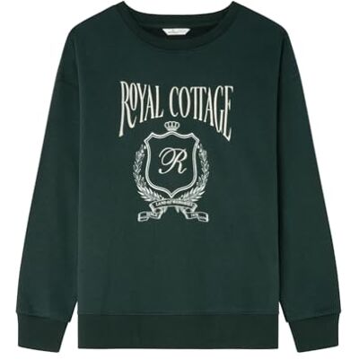 1082915 Springfield Royal Cottage Round Neck Sweatshirt, Green, XS dla kobiet 1082915 Springfield Royal Cottage Round Neck Sweatshirt, Green, XS dla kobiet