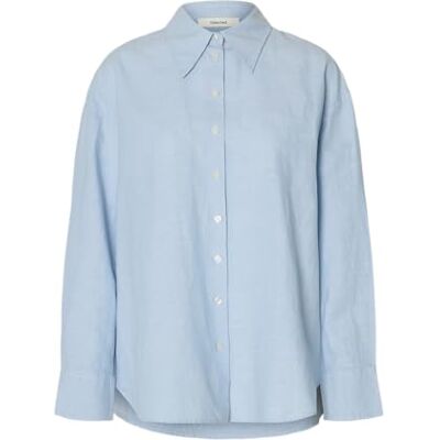 16099876-4911207 Slfcleo Oversize Linen Blend Shirt Noos, Dusty Blue, 40 16099876-4911207 Slfcleo Oversize Linen Blend Shirt Noos, Dusty Blue, 40