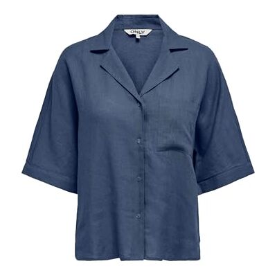 15314215-4668575 ONLY Onltokyo Life Ss Linen Bl Shirt PNT Noos damska, indygo (Vintage Indigo), M 15314215-4668575 ONLY Onltokyo Life Ss Linen Bl Shirt PNT Noos damska, indygo (Vintage Indigo), M