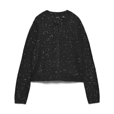 10336576-4931395 VERO MODA Vmleilani Stitch LS o-neck sweter rozpinany, czarny, M damski, czarne, M 10336576-4931395 VERO MODA Vmleilani Stitch LS o-neck sweter rozpinany, czarny, M damski, czarne, M