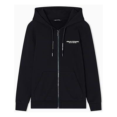 AF10830 Armani Exchange Women's Laced-up Hood Side Milano-New York Logo, bluza z kapturem, czarna, L, black/gold, L AF10830 Armani Exchange Women's Laced-up Hood Side Milano-New York Logo, bluza z kapturem, czarna, L, black/gold, L