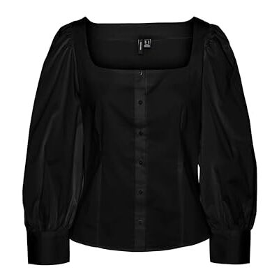 10320186 VERO MODA VMFRIDA LS Top WVN GA, czarny, XS 10320186 VERO MODA VMFRIDA LS Top WVN GA, czarny, XS