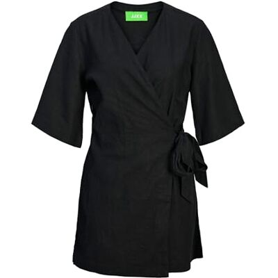 12269721 JACK & JONES JXBREEZE Summer 3/4 Playsuit WVN, czarny, XS 12269721 JACK & JONES JXBREEZE Summer 3/4 Playsuit WVN, czarny, XS