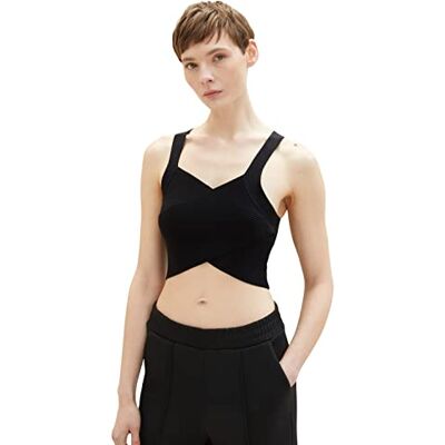 1036516 TOM TAILOR Denim Braclette Top damski, 14482 – Deep Black, S 1036516 TOM TAILOR Denim Braclette Top damski, 14482 – Deep Black, S