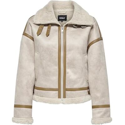 15322042 ONLY ONLYLVA Bonded HIGH Neck Jacket OTW kurtka damska, szara, L, szary, L 15322042 ONLY ONLYLVA Bonded HIGH Neck Jacket OTW kurtka damska, szara, L, szary, L