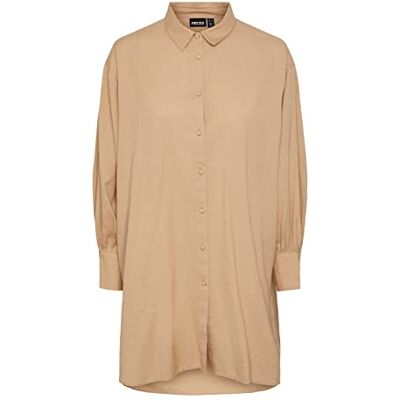17139661 PIECES Pcleena LS Oversize Shirt Koszula damska, Nomad, XL 17139661 PIECES Pcleena LS Oversize Shirt Koszula damska, Nomad, XL
