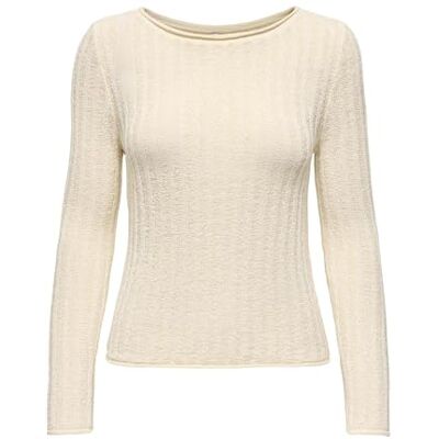15363061-4901685 Onlpamela Ls Rib O-Neck sweter Cc KNT, brzoza, XS 15363061-4901685 Onlpamela Ls Rib O-Neck sweter Cc KNT, brzoza, XS