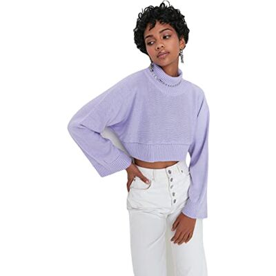 TWOAW21KZ0163 Trendyol Sweter akrylowy fioletowy regularny M fioletowy, Fioletowy, M TWOAW21KZ0163 Trendyol Sweter akrylowy fioletowy regularny M fioletowy, Fioletowy, M
