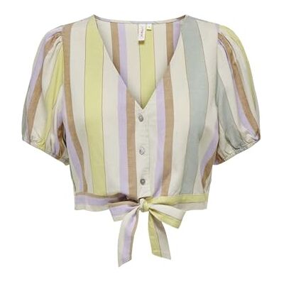 15273030 ONLY Damska bluzka koszulowa Onltine Ss Knot Button Top WVN, Whitecap Gray/Stripes: vlear Sky + Pruple Rose + Sundress, S 15273030 ONLY Damska bluzka koszulowa Onltine Ss Knot Button Top WVN, Whitecap Gray/Stripes: vlear Sky + Pruple Rose + Sundress, S