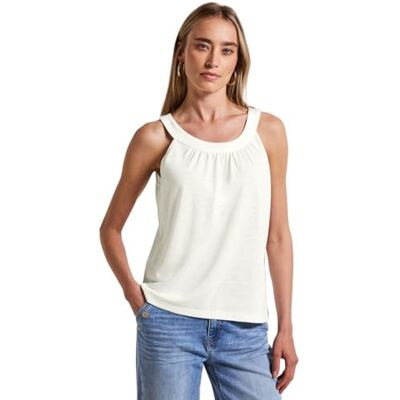 A323538 Street One Damski top letni o wyglądzie lnu, Off White, 46 A323538 Street One Damski top letni o wyglądzie lnu, Off White, 46