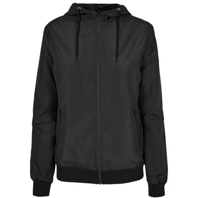 BY147 Build Your Brand Damska kurtka damska Recycled Windrunner, czarny/czarny, L BY147 Build Your Brand Damska kurtka damska Recycled Windrunner, czarny/czarny, L