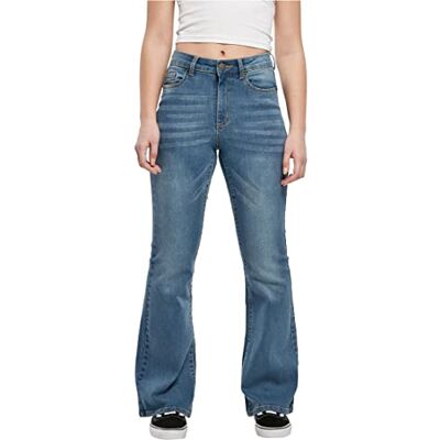 TB4549 Urban Classics Damskie dżinsy High Waist Slim Fit Stretch Denim spodnie z 5 kieszeniami, szerokie nogawki, w 4 kolorach, rozmiar od 26 do 34, Midstone Washed, 26 TB4549 Urban Classics Damskie dżinsy High Waist Slim Fit Stretch Denim spodnie z 5 kieszeniami, szerokie nogawki, w 4 kolorach, rozmiar od 26 do 34, Midstone Washed, 26
