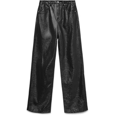 10336627-4861063 VERO MODA Vmtessa Hr Wide Colored Vinyl Pants Noos damskie spodnie winylowe, czarny, 32W / 32L 10336627-4861063 VERO MODA Vmtessa Hr Wide Colored Vinyl Pants Noos damskie spodnie winylowe, czarny, 32W / 32L