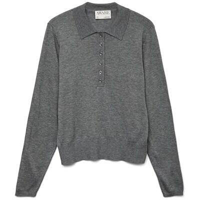 10331614-4787643 VERO MODA Awsikita Ls O-Neck Polo Knit Noos, Medium Grey Melange, S 10331614-4787643 VERO MODA Awsikita Ls O-Neck Polo Knit Noos, Medium Grey Melange, S